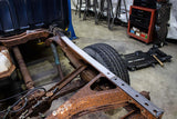 Reverse angle of Rust Buster Over-Axle Frame Stiffeners For 1988-1998 GM K-Series RB7303 installed to the frame