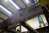 View from beneath the Rust Buster Center Frame Repair Kit For 1997-2003 Ford F-150 RB7004 installed to the frame rail