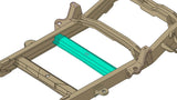 Diagram highlighting Rust Buster Center Frame Crossmember for 1988-1998 GM C/K RB7309