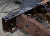 View from above Rust Buster Rear Frame Repair Kit For 1999-2006 GM Pickups RB7319 installed to the frame rail