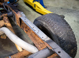 Opposing side view of Rust Buster Over-Axle Frame Repair Kit For 1999-2006 GM Pickups RB7321 installed to the frame rail