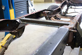 Rust Buster Center Frame Crossmember For 1973-1980 Chevy C/K10 RB7363 installed to the frame, as viewed from the rear right side of the truck