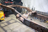 Wide angle, side view of the Rust Buster Mid Frame Repair Kit For 2007-2013 GM Pickups RB7380 installed to the frame rail