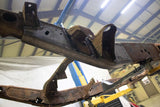 View from beneath the Rust Buster Mid Frame Repair Kit For 2007-2013 GM Pickups RB7380 installed to the frame rail