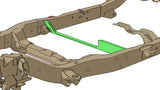 Diagram highlighting Rust Buster Front Frame Support Crossmember For 2000-2006 GM SUV's RB7410