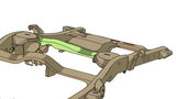 Diagram highlighting Rust Buster Forward Spare Tire Crossmember For GM SUV's RB7413