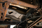 Side view of Rust Buster Spare Tire Plate Mounting Plate For 2000-2006 GM SUV's RB7415 installed to the frame