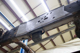 View from beneath Rust Buster Over-Axle Frame Repair Kit For 2001-2010 GM Pickups RB7802 installed to the frame rail