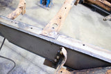 View from above Rust Buster Leaf Spring Frame Repair Kit For 2001-2010 GM Pickups RB7803 installed to the frame rail