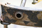 Close-up look at Rust Buster Driveshaft Crossmember For 2001-2010 GM Pickups RB7813 installed onto one side frame rail