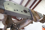 View from beneath Rust Buster Rear Frame Repair Kit For 2001-2010 GM Pickups RB7815 installed to the frame rail