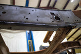 View from beneath Rust Buster Mid Frame Repair Kit For 2001-2010 GM Pickups RB7818 installed to the frame rail